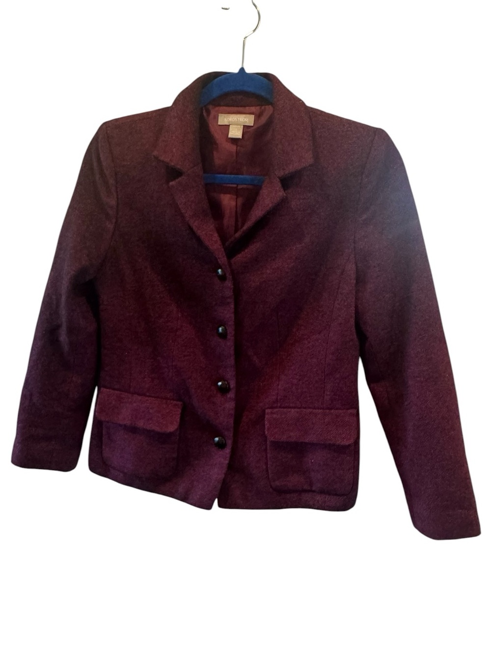 Nordstrom’s Women's Burgundy Tweed Wool-Blend Blazer